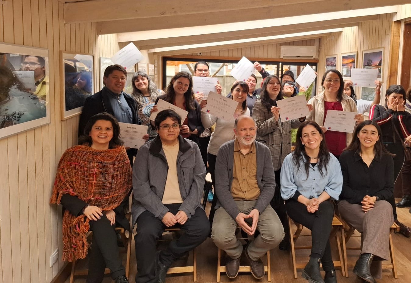 Inicio ceremonia de cierre taller en lago ranco